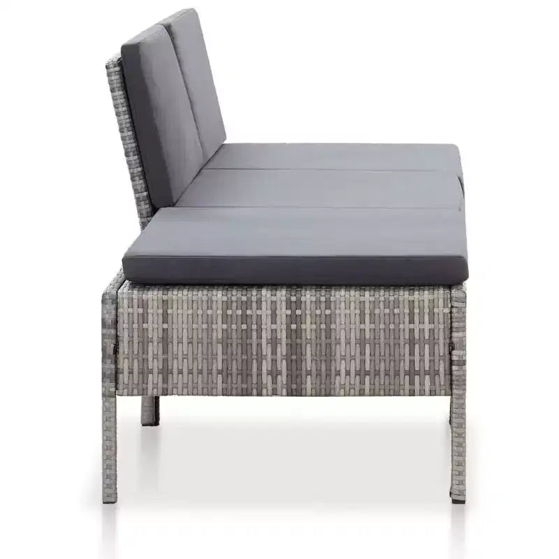 vidaXL Loungeset 3-teilig Polyrattan Sitzgruppe mit Couchtisch