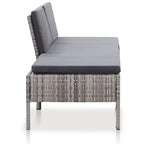vidaXL Loungeset 3-teilig Polyrattan Sitzgruppe mit Couchtisch