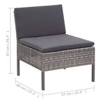 vidaXL Loungeset 3-teilig Polyrattan Sitzgruppe mit Couchtisch