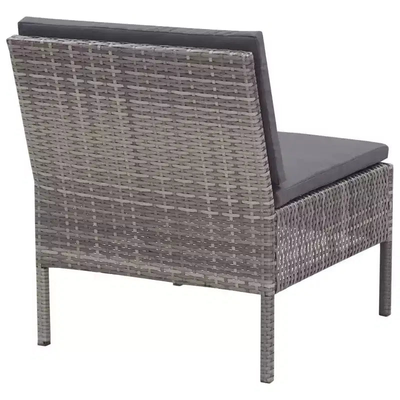 vidaXL Loungeset 3-teilig Polyrattan Sitzgruppe mit Couchtisch