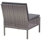 vidaXL Loungeset 3-teilig Polyrattan Sitzgruppe mit Couchtisch