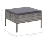 vidaXL Loungeset 3-teilig Polyrattan Sitzgruppe mit Couchtisch