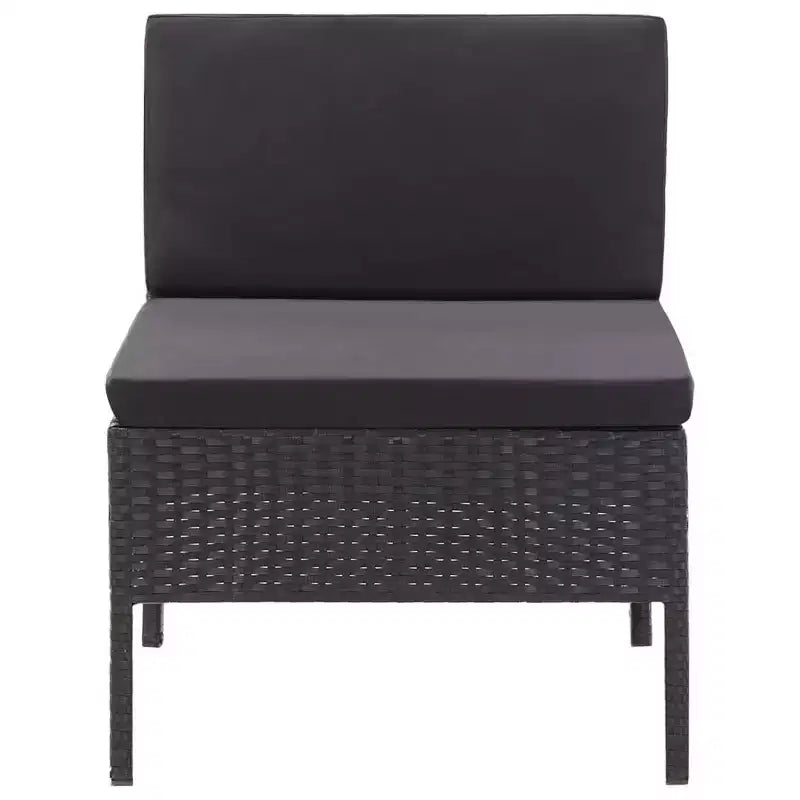 vidaXL Loungeset 3-teilig Polyrattan Sitzgruppe mit Couchtisch