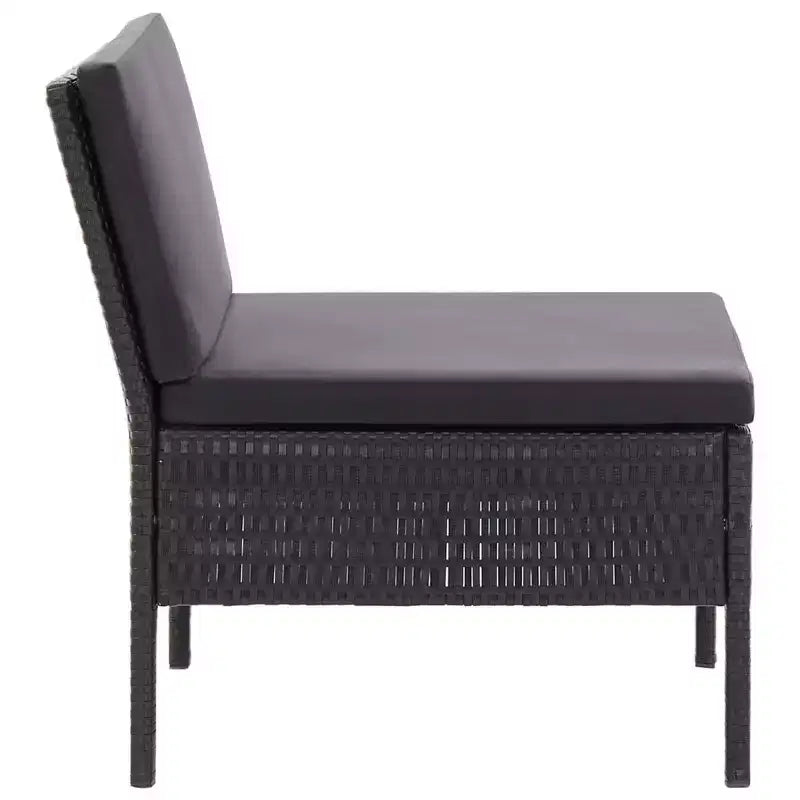 vidaXL Loungeset 3-teilig Polyrattan Sitzgruppe mit Couchtisch