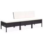 vidaXL Loungeset 3-teilig Polyrattan Sitzgruppe mit Couchtisch