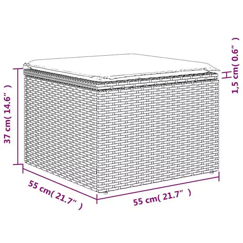 vidaXL Polyrattan-Sitzgruppe Schwarz, Blau