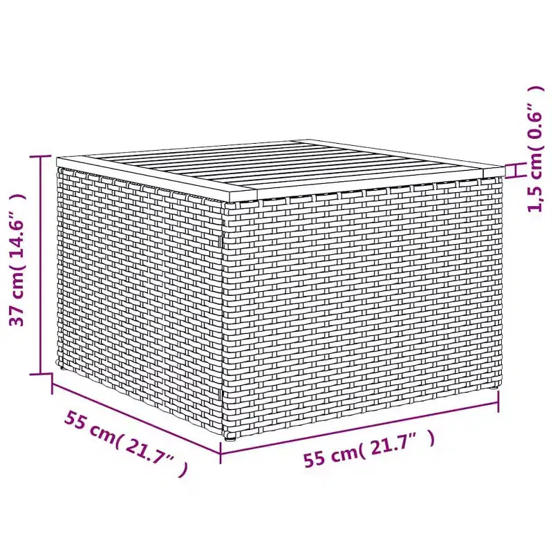 vidaXL Polyrattan-Sitzgruppe Schwarz, Blau