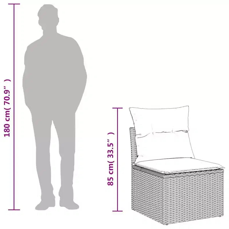 vidaXL Polyrattan-Sitzgruppe Schwarz, Blau
