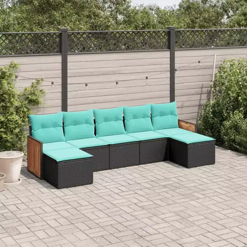 vidaXL Garten-Sofagarnitur PE-Rattan, pulverbeschichteter Stahl, 7-teilig