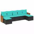 vidaXL Patio Sofa Set PE Rattan, Powder-Coated Steel, 7 Piece Set