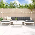 vidaXL Lounge-Set mit Kissen Outdoor-Möbel-Set 7-teilig Massivholz