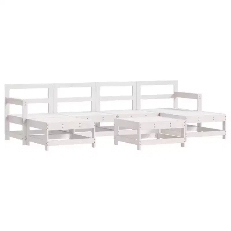 vidaXL Lounge-Set mit Kissen Outdoor-Möbel-Set 7-teilig Massivholz