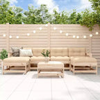 vidaXL Lounge-Set mit Kissen Outdoor-Möbel-Set 7-teilig Massivholz