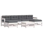 vidaXL Lounge-Set mit Kissen Outdoor-Möbel-Set 7-teilig Massivholz