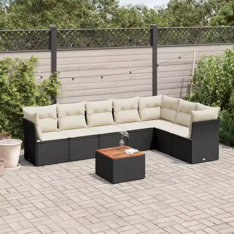 vidaXL Loungemöbel-Set mit Kissen Gartensofa 8-teilig Polyrattan