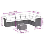 vidaXL Loungemöbel-Set mit Kissen Gartensofa 8-teilig Polyrattan
