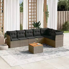 vidaXL Loungemöbel-Set mit Kissen Gartensofa 8-teilig Polyrattan