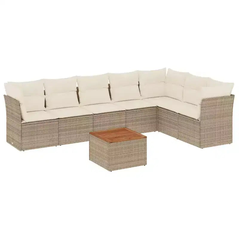 vidaXL Loungemöbel-Set mit Kissen Gartensofa 8-teilig Polyrattan