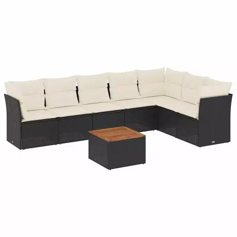 vidaXL Loungemöbel-Set mit Kissen Gartensofa 8-teilig Polyrattan