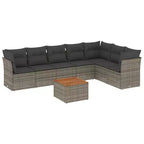 vidaXL Patio Sofa Set with Cushions Outdoor Furniture 8 Piece Poly Rattan