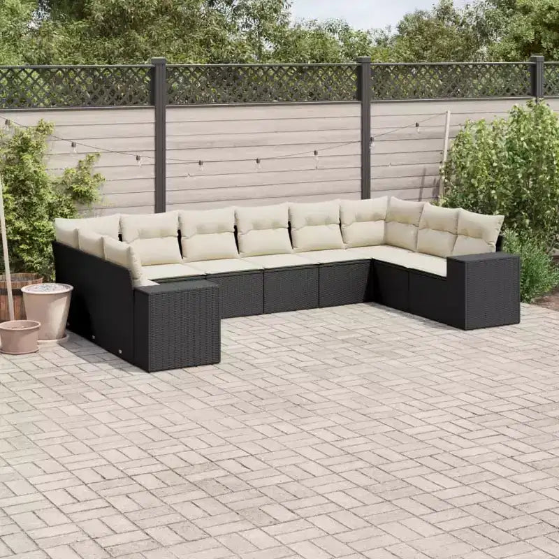 vidaXL Loungemöbel-Set mit Kissen Outdoor-Sitzgruppe Polyrattan