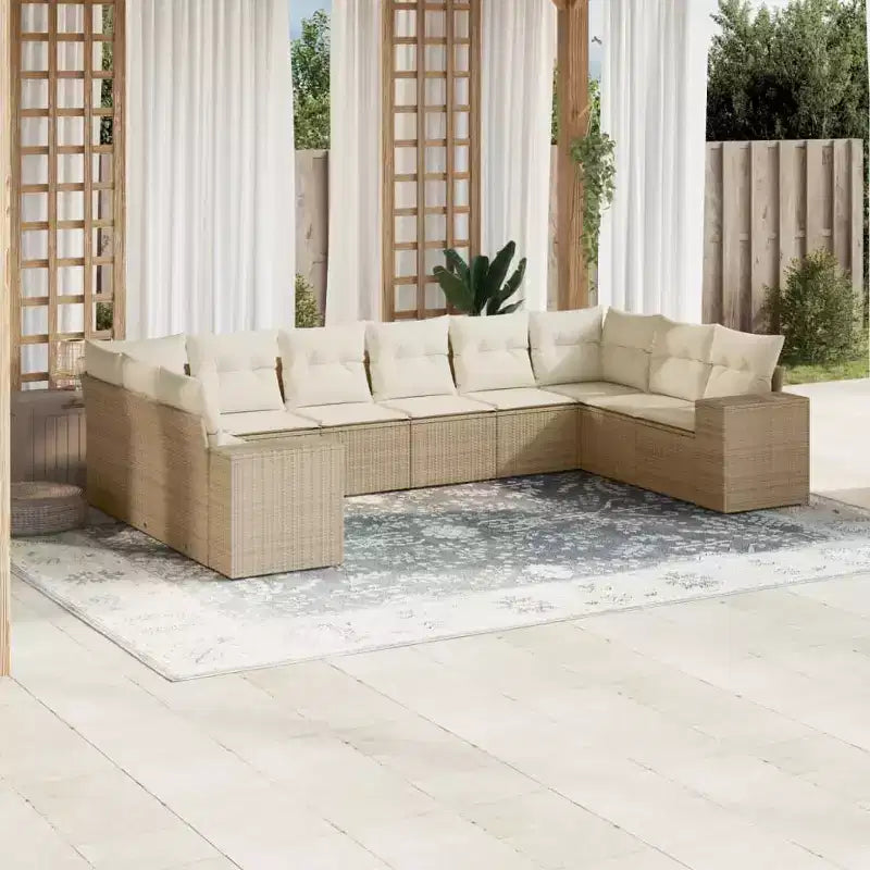 vidaXL Loungemöbel-Set mit Kissen Outdoor-Sitzgruppe Polyrattan