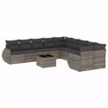 vidaXL 11 Piece Patio Sofa Set with Cushions Gray Poly Rattan