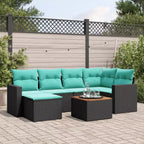 vidaXL 7-teiliges Garten-Sofa-Set mit Kissen Grau Polyrattan