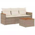 vidaXL 4 Piece Patio Sofa Set with Cushions Poly Rattan, Multiple Colors and Models