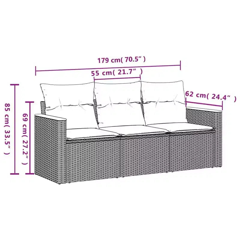 vidaXL 4-teiliges Terrassen-Sofa-Set mit Kissen Polyrattan, mehrere Farben und Modelle