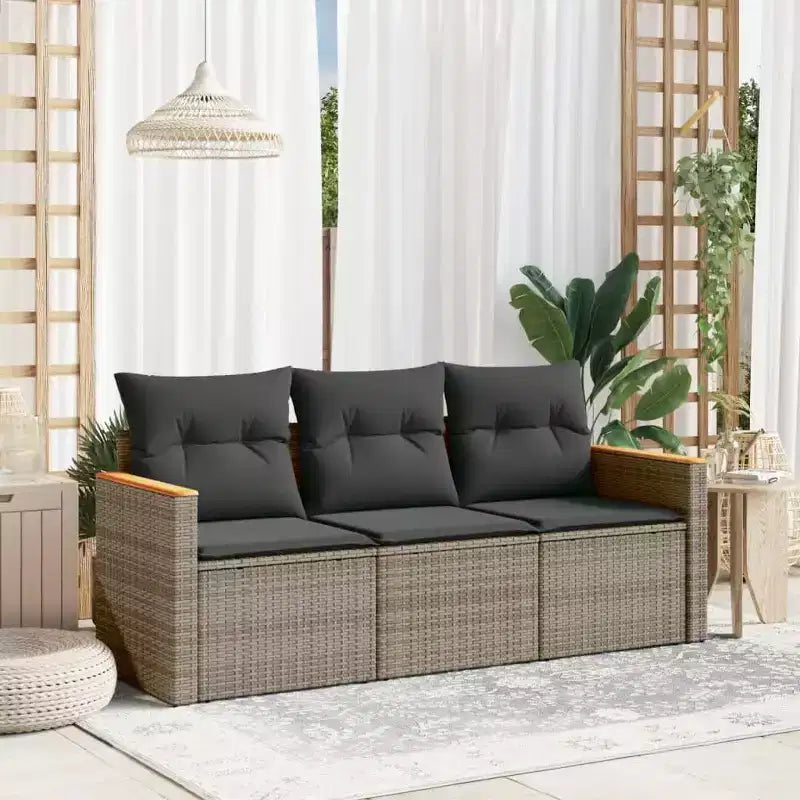 vidaXL 4-teiliges Terrassen-Sofa-Set mit Kissen Polyrattan, mehrere Farben und Modelle