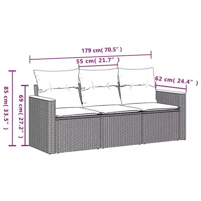 vidaXL 4-teiliges Terrassen-Sofa-Set mit Kissen Polyrattan, mehrere Farben und Modelle