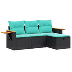 vidaXL 4 Piece Patio Sofa Set with Cushions Poly Rattan