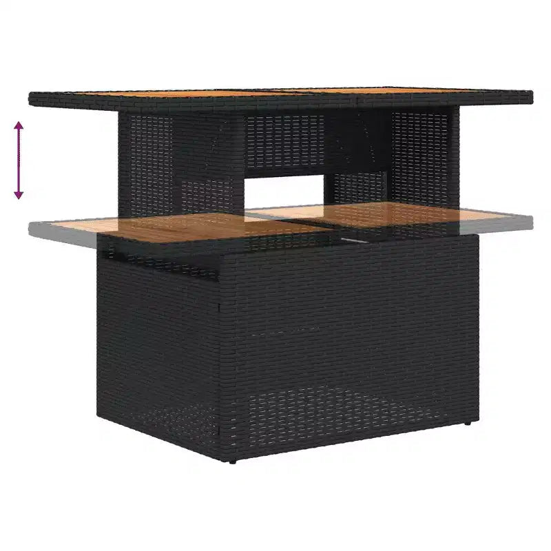 vidaXL Polyrattan-Gartensofa-Set mit Kissen, 7-teilig, Outdoor-Möbel