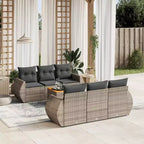 vidaXL 7-teiliges Loungeset mit Kissen Polyrattan