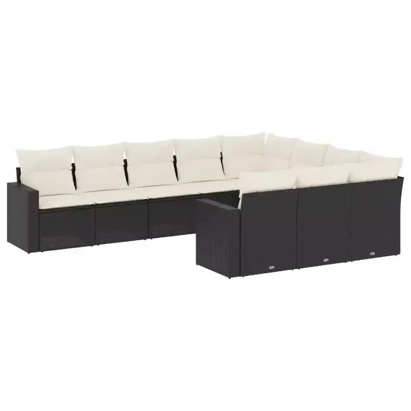 vidaXL 10-teiliges Loungeset mit Kissen Polyrattan, modulare Outdoor-Sitzgruppe, verschiedene Farben und Modelle