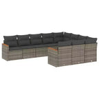 vidaXL 10-teiliges Loungeset mit Kissen Polyrattan, modulare Outdoor-Sitzgruppe, verschiedene Farben und Modelle