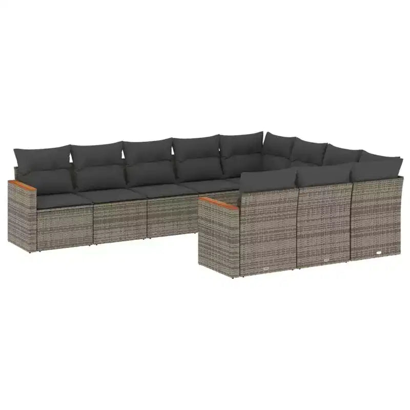 vidaXL 10-teiliges Loungeset mit Kissen Polyrattan, modulare Outdoor-Sitzgruppe, verschiedene Farben und Modelle