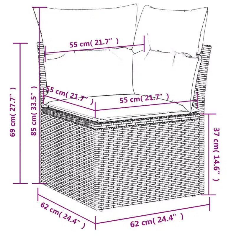 vidaXL 4-teiliges Terrassen-Sofa-Set mit Kissen Beige Polyrattan