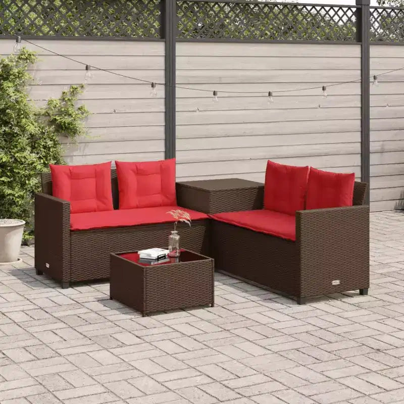 vidaXL Loungesofa PE-Rattan Groß UV-beständiges Material