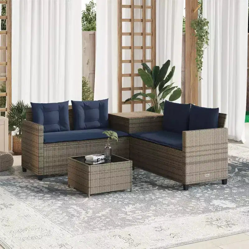 vidaXL Loungesofa PE-Rattan Groß UV-beständiges Material
