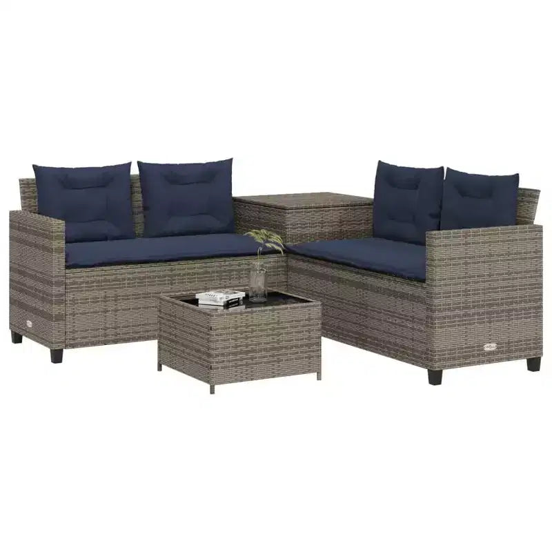 vidaXL Loungesofa PE-Rattan Groß UV-beständiges Material