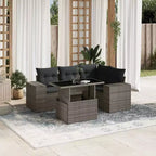 vidaXL 5-teiliges Loungeset mit Kissen Polyrattan