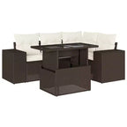 vidaXL 5-teiliges Loungeset mit Kissen Polyrattan