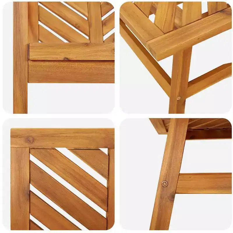 vidaXL Garten Lounge Set 2-teilig Braun Massivholz Akazie