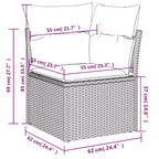 vidaXL Garten-Sofa-Set mit Kissen Gartenmöbel 6-teilig Polyrattan