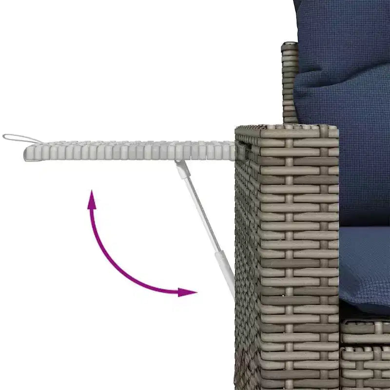 vidaXL Poly Rattan Garten-Sofa-Set mit Kissen, Tisch und Sofas, 7-teilig