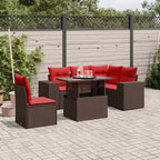 vidaXL 6-teiliges Gartensofa-Set mit Kissen Polyrattan