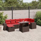 vidaXL 8-teiliges Garten-Sofa-Set mit Kissen Polyrattan