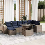 vidaXL 8-teiliges Garten-Sofa-Set mit Kissen Polyrattan